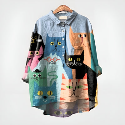Cassandre™ | Chemise Chats Colorés