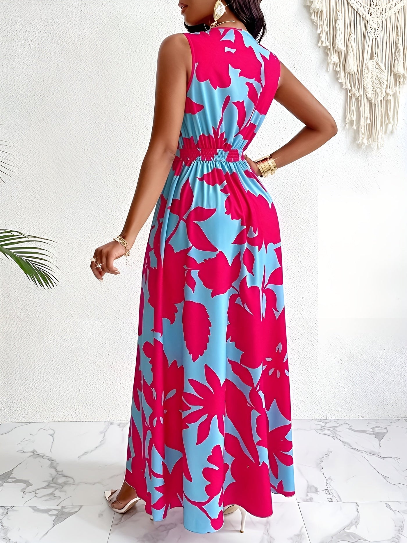 Léonie™ | Robe élégante à fleurs tropicales