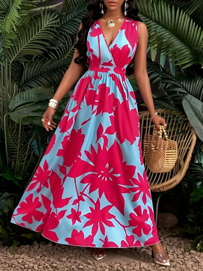 Léonie™ | Robe élégante à fleurs tropicales