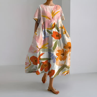 Laetitia | Robe longue décontractée à fleurs