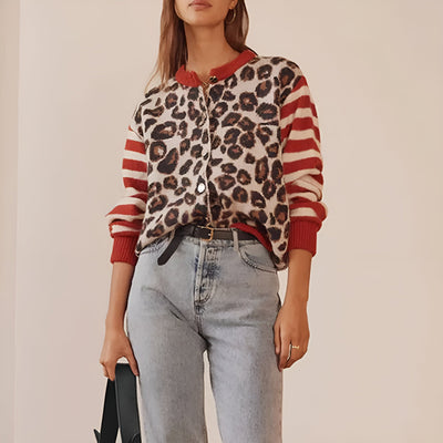 Marianne™ | Cardigan en tricot léopard