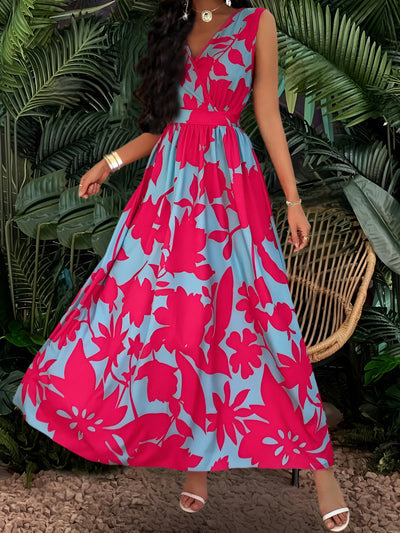 Zoé™ | Robe longue plissée tropicale