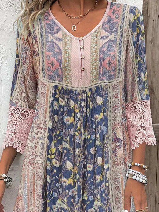 Mélissa | Robe bohème avec détails en dentelle