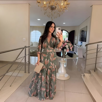 Sarah™ | Robe longue fleurie confortable pour des journées élégantes