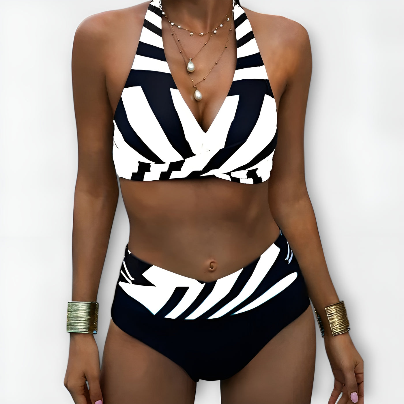 Aléna™ | Bikini Taille Haute Élégant et Flatteur