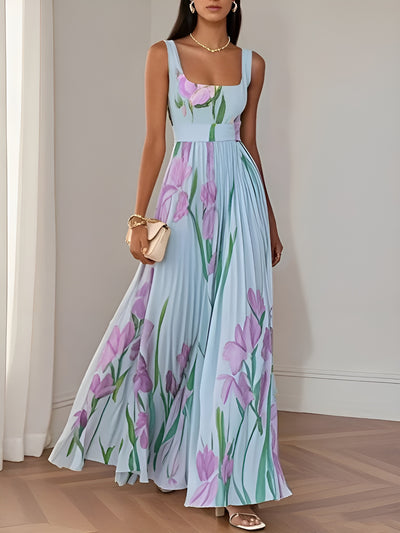 Clara™ | Robe longue plissée à fleurs élégante pour femme