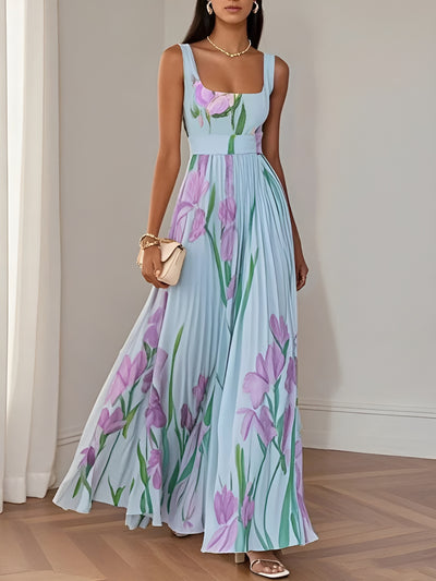 Clara™ | Robe longue plissée à fleurs élégante pour femme