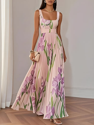 Clara™ | Robe longue plissée à fleurs élégante pour femme