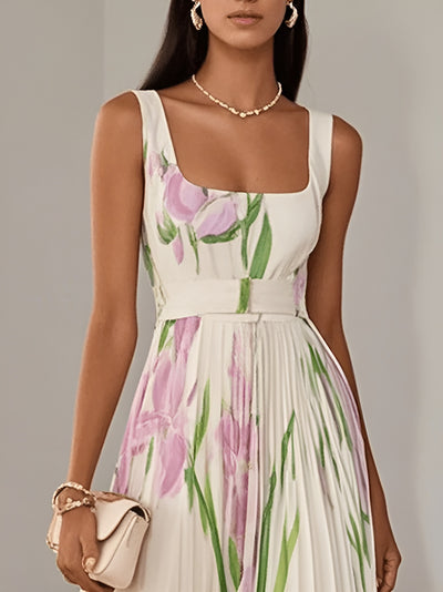 Clara™ | Robe longue plissée à fleurs élégante pour femme