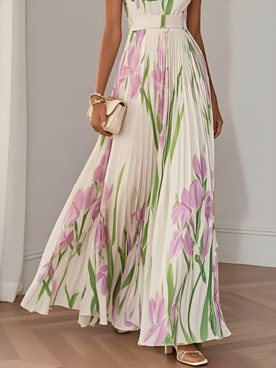 Clara™ | Robe longue plissée à fleurs élégante pour femme