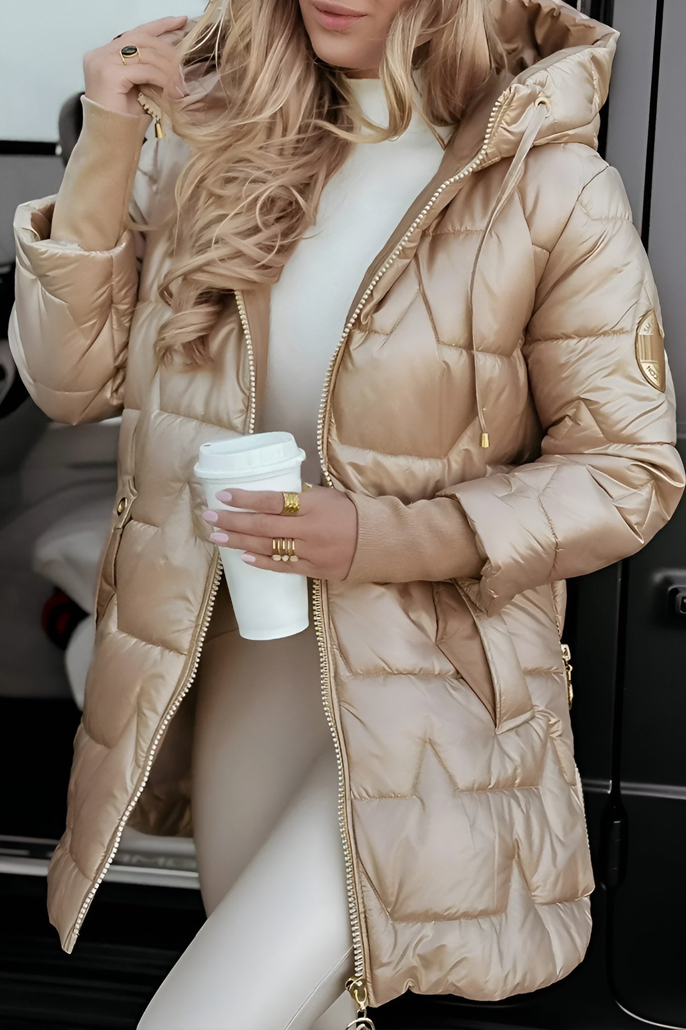Élise™ | Manteau d'hiver élégant avec capuche et rembourrage