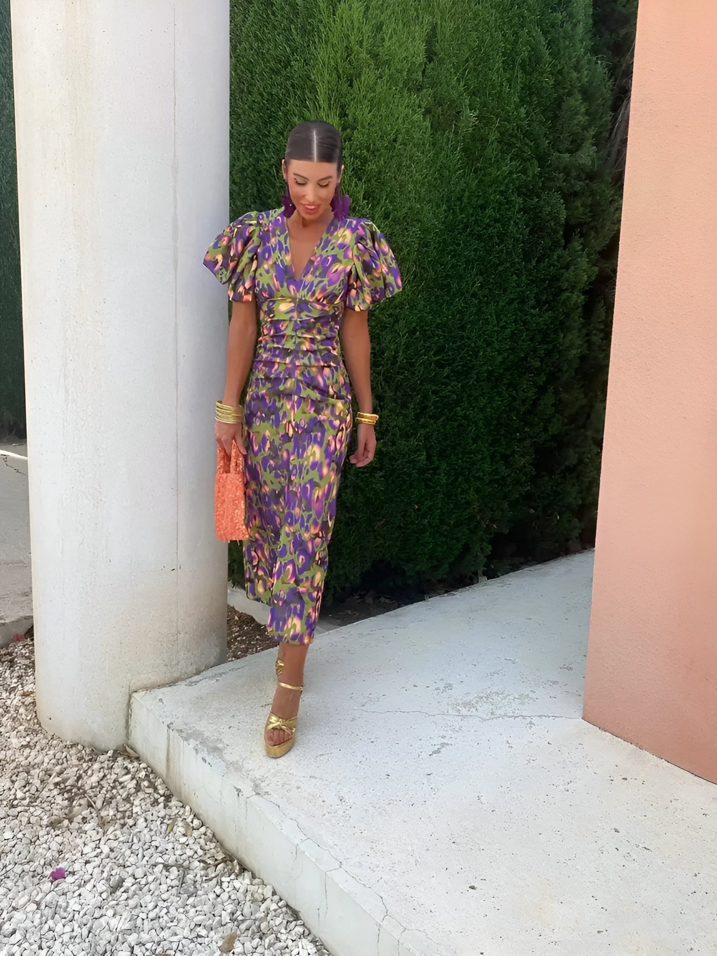 Ophélie™ | Robe midi plissée colorée