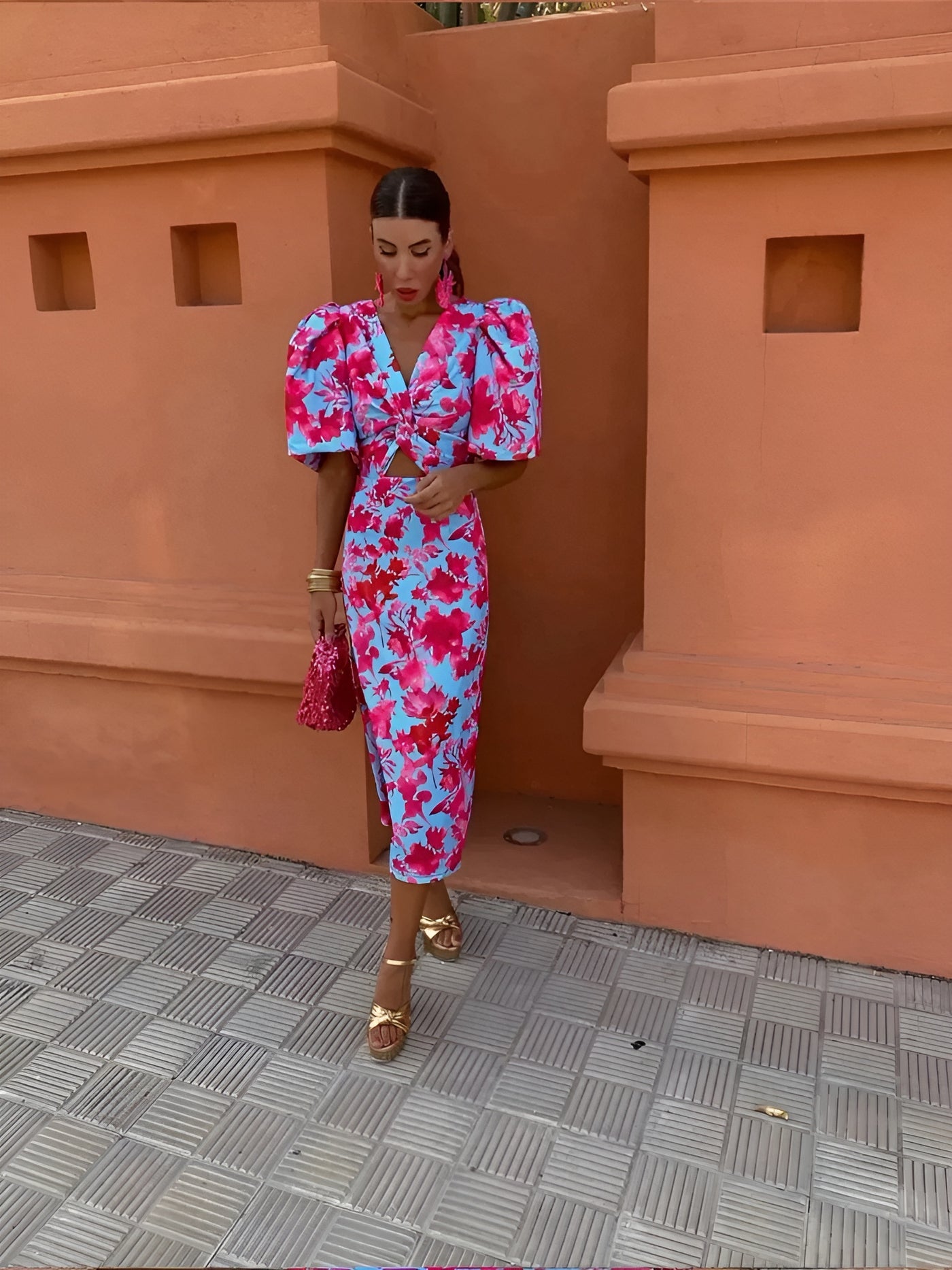 Ophélie™ | Robe midi plissée colorée