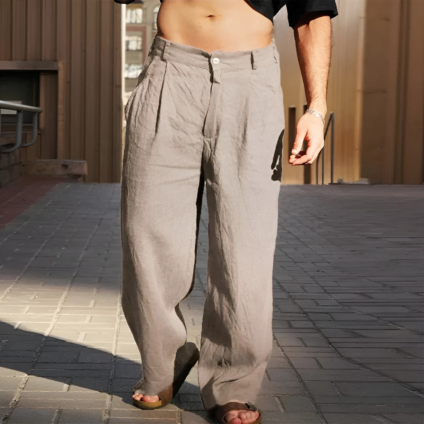 Valéric™ | Pantalon en lin à jambes larges