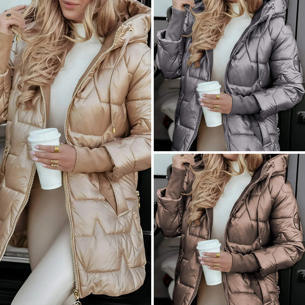 Élise™ | Manteau d'hiver élégant avec capuche et rembourrage